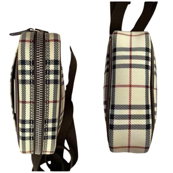 BURBERRY Nova Check Canvas Leather Crossbody Shoulder Bag 💼 - Picture 12 of 15